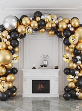 Black Gold Balloon Garland Arch Kit Confetti Latex Balloon H