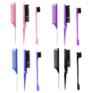 Set 3Pcs Bristle Brush Hair Slick Back