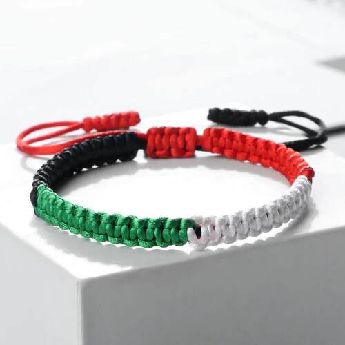 Palestine Flag String Bracelet Red Black White Green Rope Br