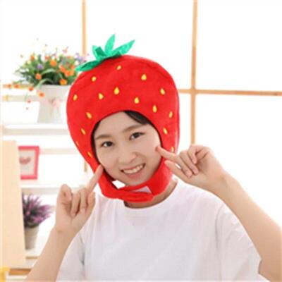 Funny Food Hat for Party, Red, Pink, Strawberry Headdress,