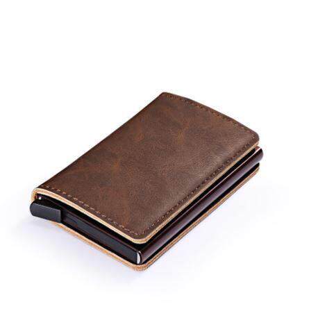 Uminium Alloy Leather Cards Case Wallet Slim Coin Purse 钱包