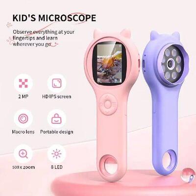 Microscope for Kids 2-inch IPS Screen Magnifying Glass with