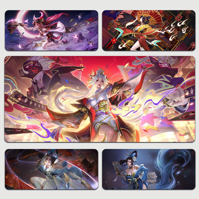 王者荣耀不知火舞花合斗鼠标垫魅语绯月行超大防水加厚锁边书桌垫