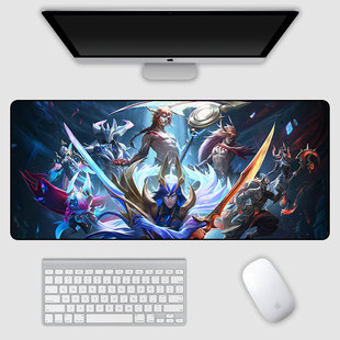 英雄联盟黎明使者鼠标垫永恩卡尔玛瑞雯超大加厚防水办公电脑桌垫