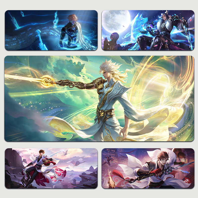 李白无双至尊碎月剑心鼠标垫王者荣耀超大加厚防水锁边书桌垫