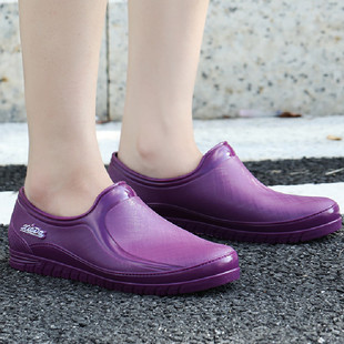 保暖加绒低帮雨鞋 女潮 防水鞋 秋冬季 雨靴套鞋 时尚 胶鞋 女士新款 女款