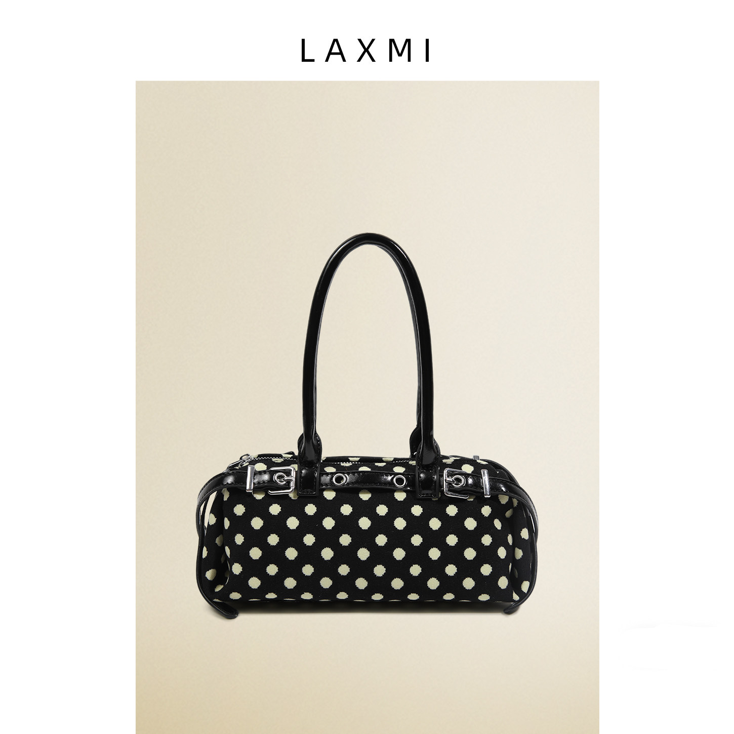 Laxmi原创波点保龄球包女手提波士顿包小众设计法棍包时尚斜挎包,箱包皮具/热销女包/男包,波士顿包,淘宝优惠券,粉丝福利购,淘宝优惠卷