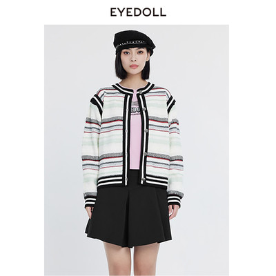 EYEDOLL【商场同款】23秋季新款低调时尚百搭休闲圆领针织开衫