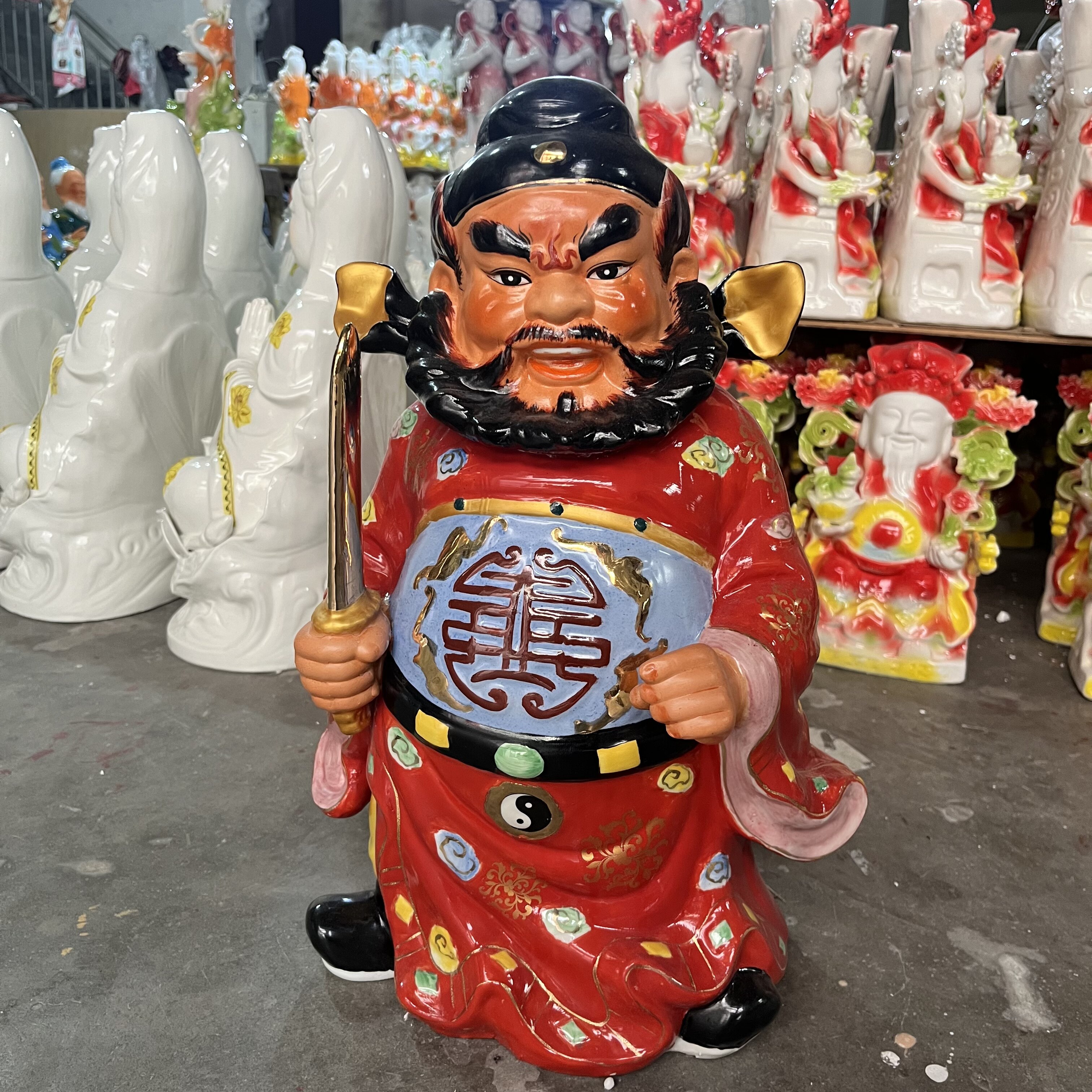 陶瓷钟馗摆件中式禅意人物摆设家居客厅茶室玄关装饰工艺礼品