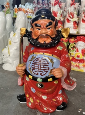 陶瓷钟馗摆件中式禅意人物摆设家居客厅茶室玄关装饰工艺礼品