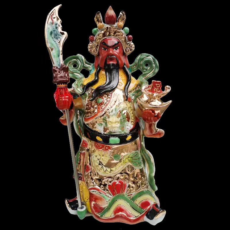 陶瓷保平安中式客厅镇宅陶瓷关公