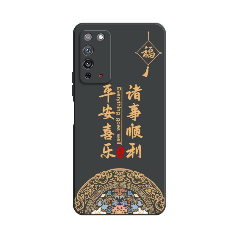 八方来财适用华为荣耀X10手机壳honorx10新款硅胶TEL一AN00A保护套全包防摔honor女anooa男TELAN潮钢化膜外壳