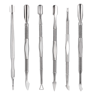 新款专业美甲死皮推钢推卸甲不锈钢双头叉护理去修手指甲美甲工具