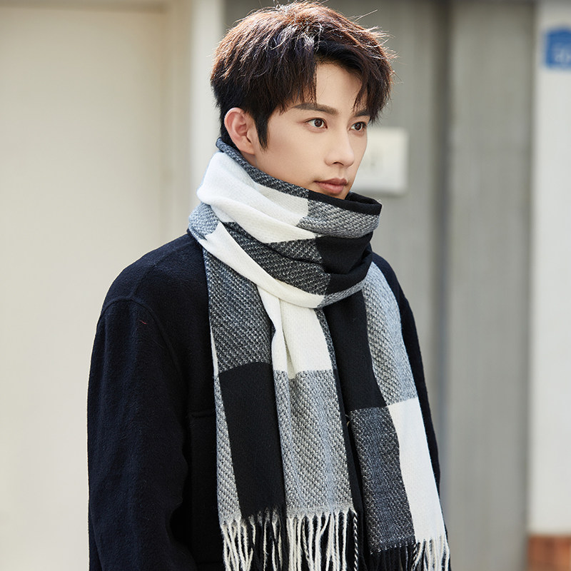 男士围巾冬季保暖围脖格子送学生2025新款加厚仿羊绒生日礼物冬天,服饰配件/皮带/帽子/围巾,围巾/丝巾/披肩,淘宝优惠券,粉丝福利购,淘宝优惠卷