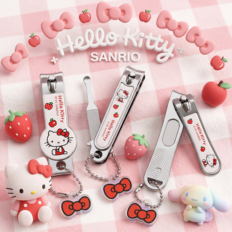 正版HelloKitty指甲刀女生指甲钳挖耳勺套装可爱指甲剪刀便携儿童