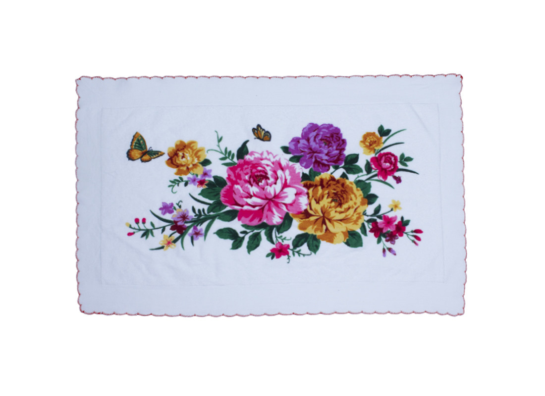 全新纯棉绒面印花月牙边怀旧童年上海老式枕巾经典少数民族包头巾