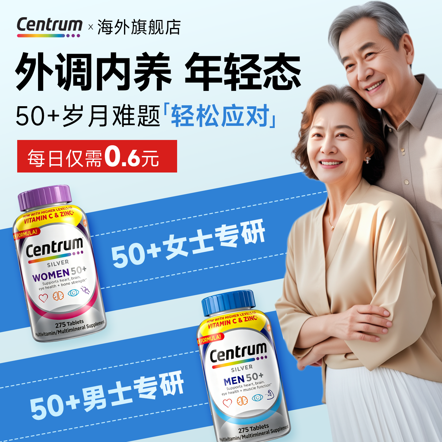 【旗舰店】Centrum善存银片五十岁以上男女中老年专用复合维生素