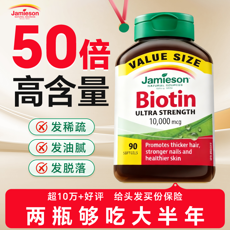 10000mcg高含量生物素密发防脱发