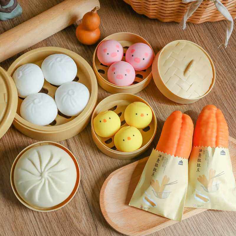 仿真叉烧包玩具可爱食物解压包子ins捏捏乐抖音网红同款发泄神器