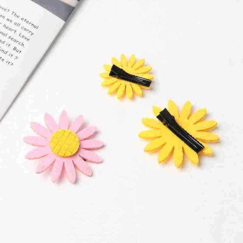 向日葵发夹头饰品太阳花刘海夹子边夹顶夹女童头花个性小清新彩色