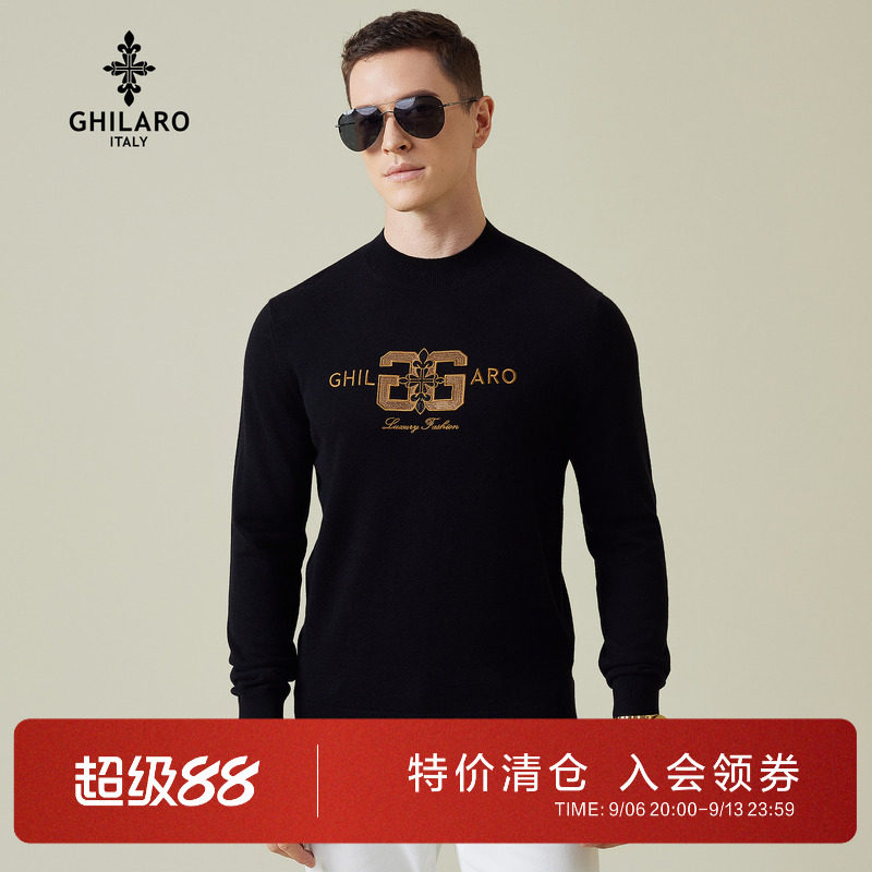 古劳吉那诺秋季绵羊毛半高领毛衣