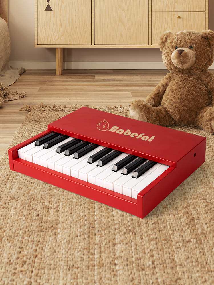 儿童玩具乐器钢琴25键电子琴可弹奏女孩宝宝初学木质婴儿男孩家用