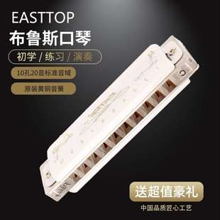 TOP蓝调布鲁斯十孔口琴10孔初学008K升级T008L 东方鼎EAST