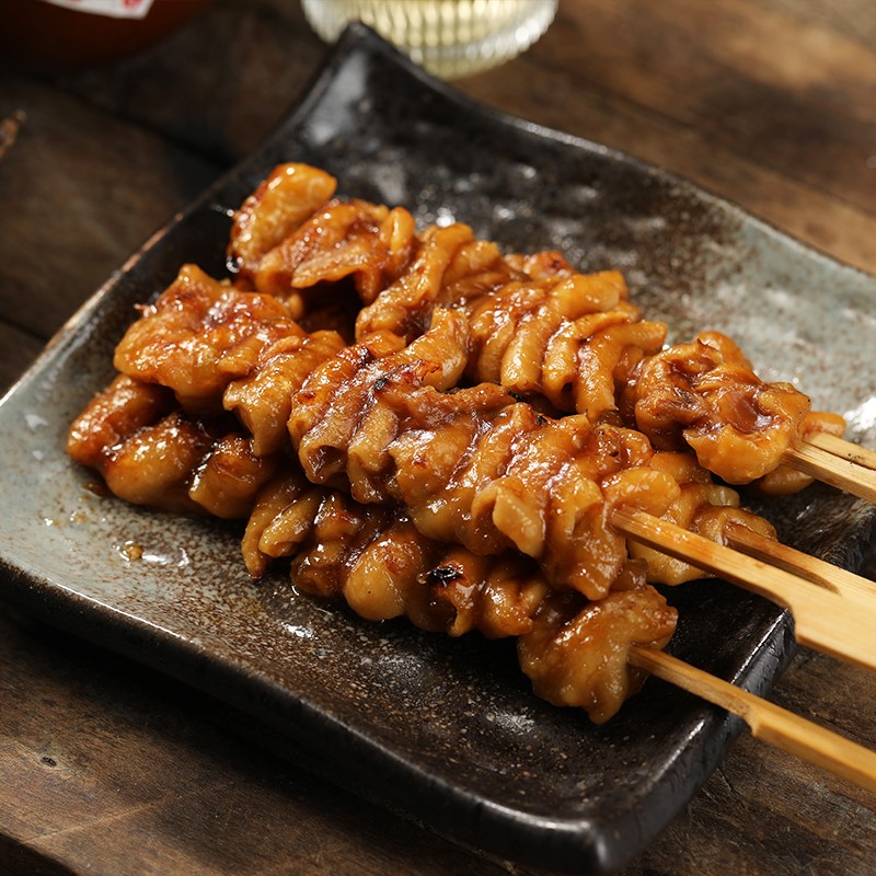 漫尼奇 炭烤照烧鸡皮串 5串 甜口日式脆皮串鸡肉串 微波加热烧烤
