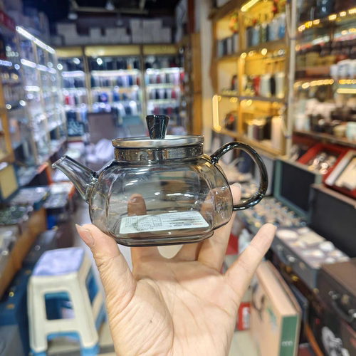 2025新款热卖精致方形加厚耐热玻璃茶具泡茶壶全玻璃高硼硅煮茶壶