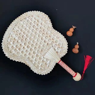 麦秆扇纳凉驱蚊 Q001手工编织 美观实用天然麦秆编织 麦秆扇加