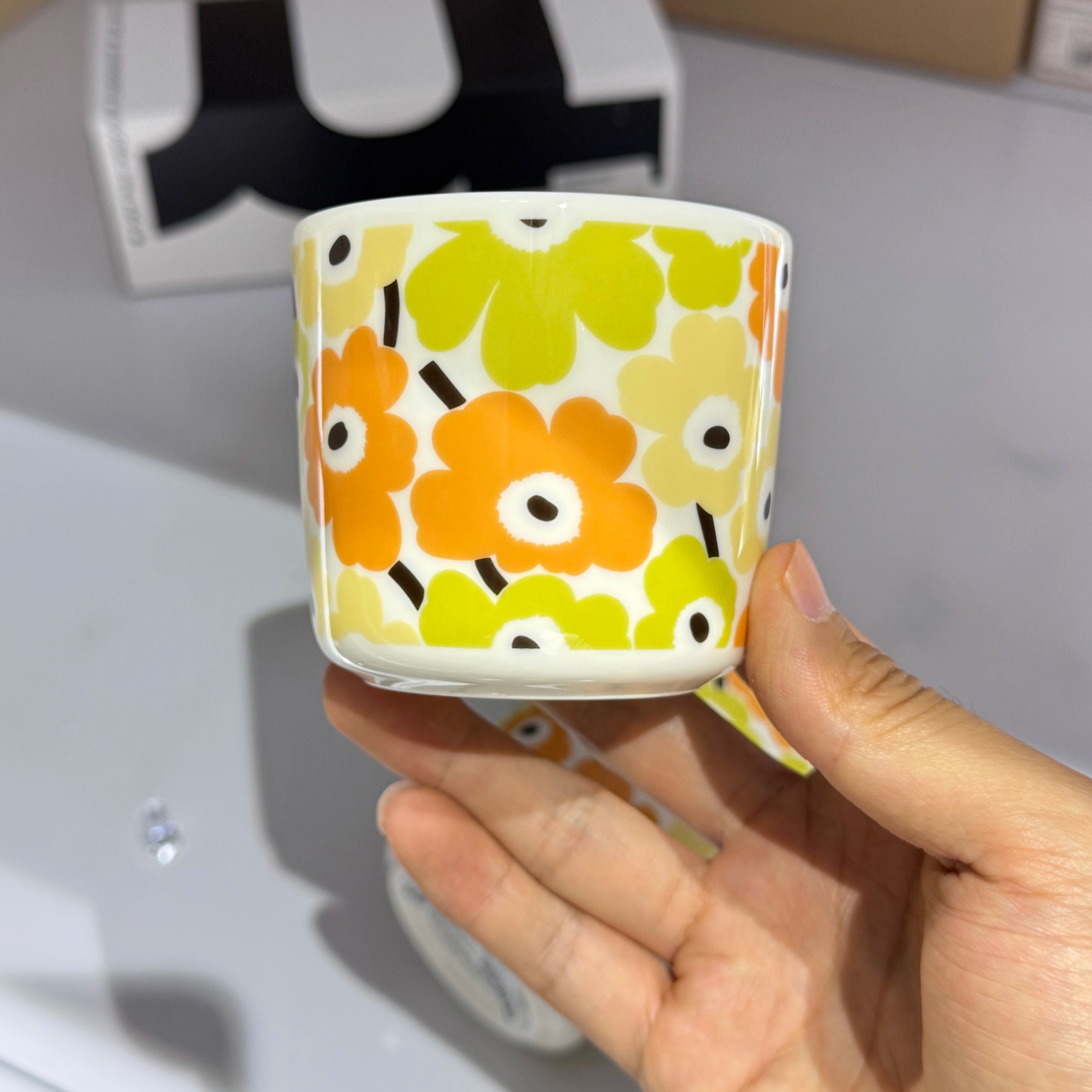 新款 芬兰Marimekko黄色小花手握杯马克杯餐碗餐具原装进口正品