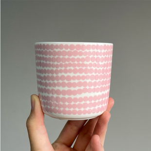 新款 芬兰进口marimekko粉色圆点马克杯盘子黑白圆点餐碗北欧餐具