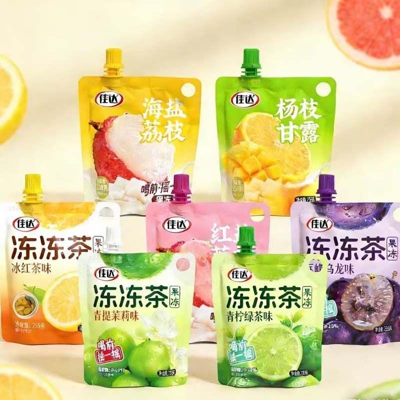 *冻冻茶果冻茶味可吸果冻258g吸吸果冻冰红茶乌龙味果味零食/