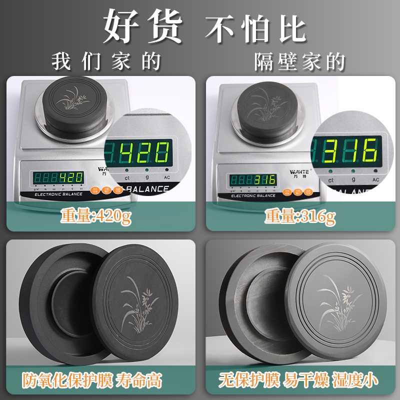 砚台书法专用砚台带盖砚台可磨墨盒墨条墨盘火锅砚台原石天然罗纹