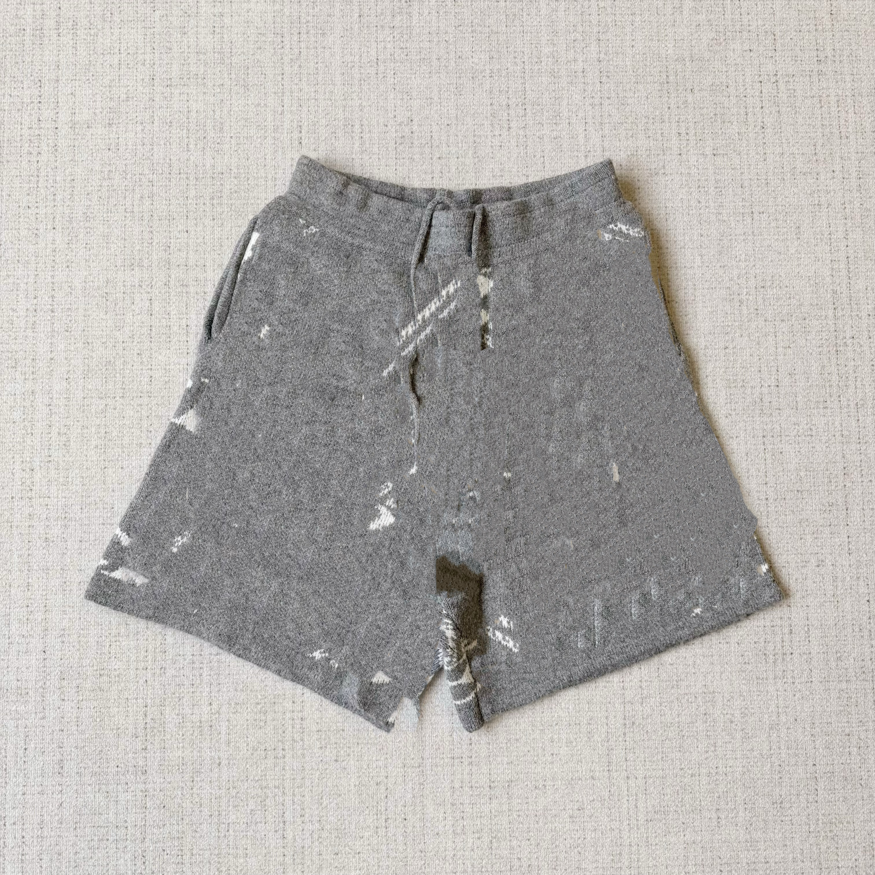 thumbnail for Grey C knit plush shorts