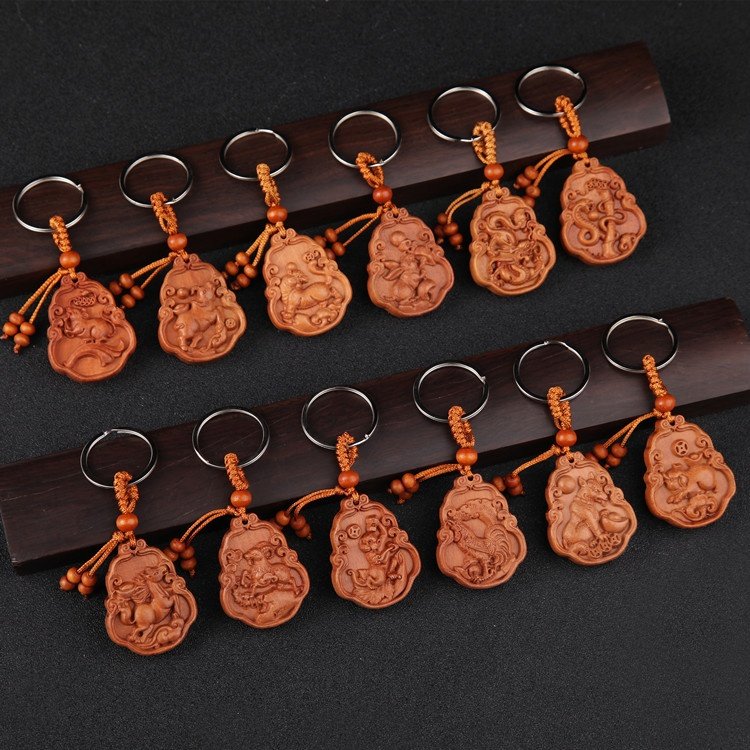 桃木十二生肖钥匙扣挂件 保平安生肖汽车钥匙扣 汽车钥匙扣礼品,节庆用品/礼品,钥匙扣,淘宝优惠券,粉丝福利购,淘宝优惠卷