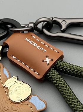 现货饰品通马包包有钱钥匙扣创意汽车钥匙圈8八字环皮革编织绳