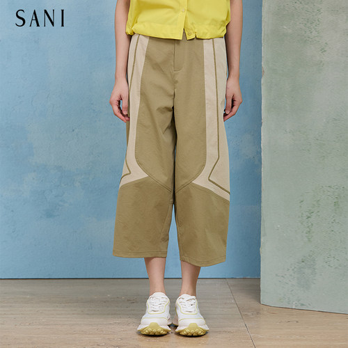 sani女装2026年秋季新款商场同款色块拼接设计梭织中裤ZK9776