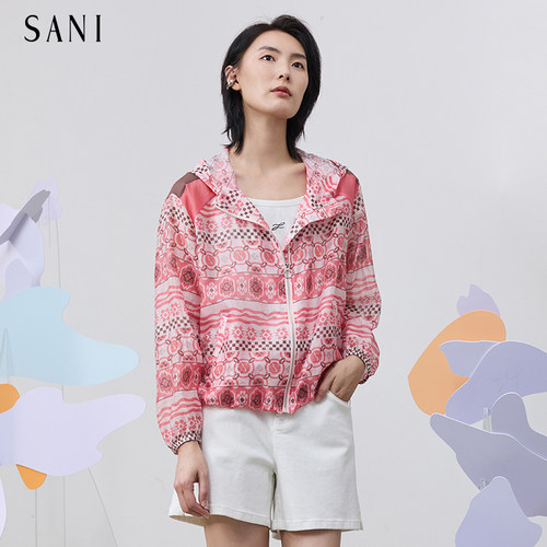 SANI女装2026年秋季新款商场同款西兰卡谱图纹梭织外套WT1009