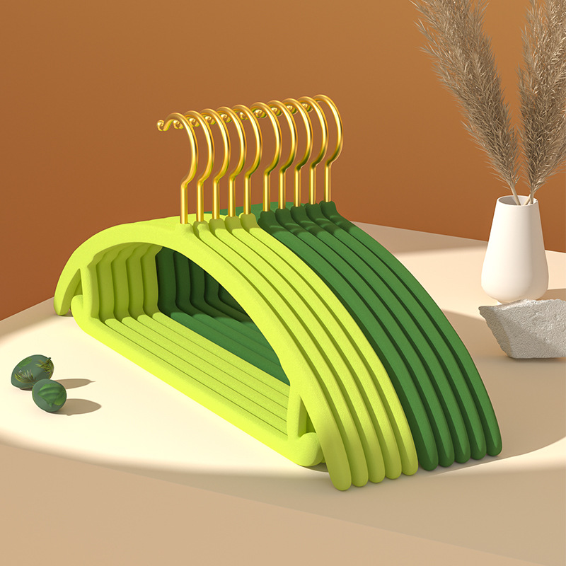厂家直供衣架金钩半圆多功能防滑宾馆酒店家用无痕晾晒架植绒衣