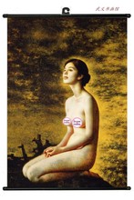 世界名画《人体艺术油画性感美女裸画海报洗浴会所装饰画YH360》