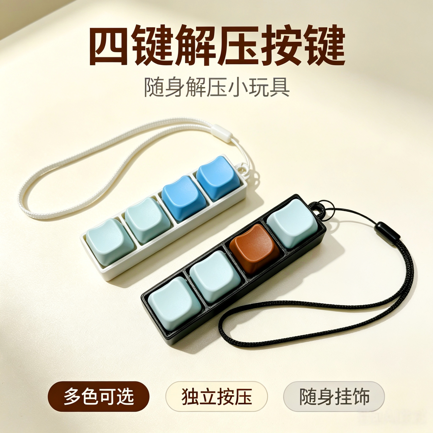 儿童按键捏捏乐解压钥匙扣