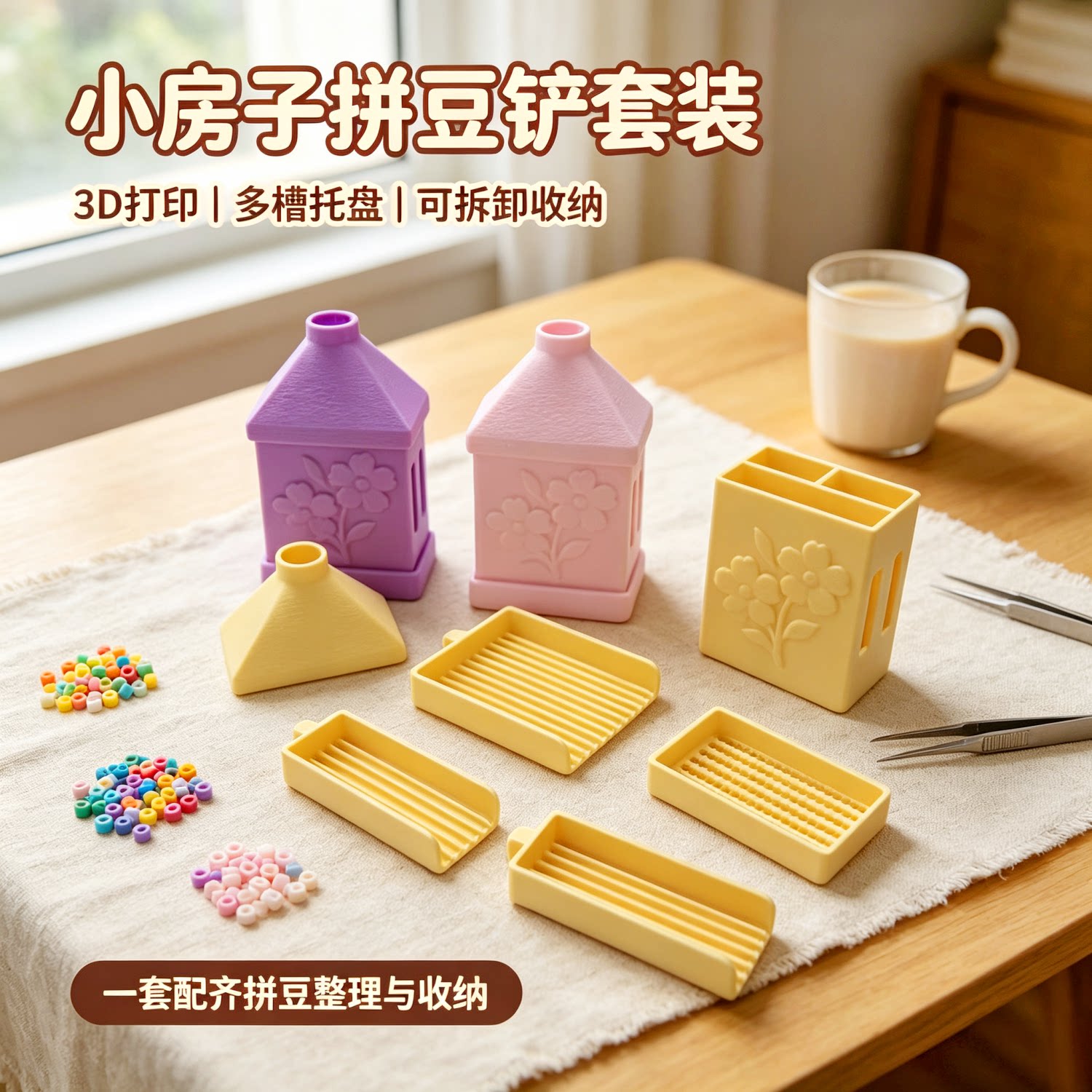 拼豆铲立豆盘回豆漏斗三合一