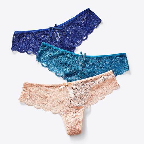 Women Flower Lace Bikini Thongs Panties Briefs Underwear