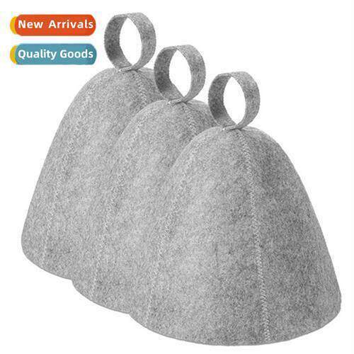 Felt sauna hat fashi simple gray water-absorbent dry cap s0