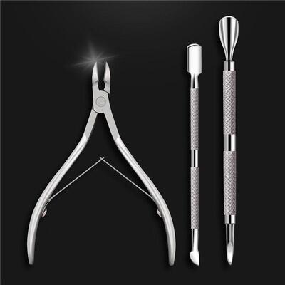 3pcs/set Stainless Steel Cuticle Nippers Nail Clipper Cutter