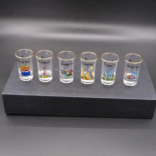 souvenir 6-pack tequila base shot glass set shanghai china