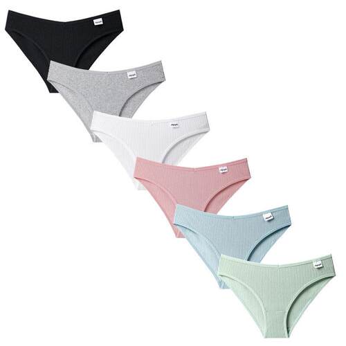 6 Pack Womens Cotton Underwear Ladies Soft Stretch Knickers