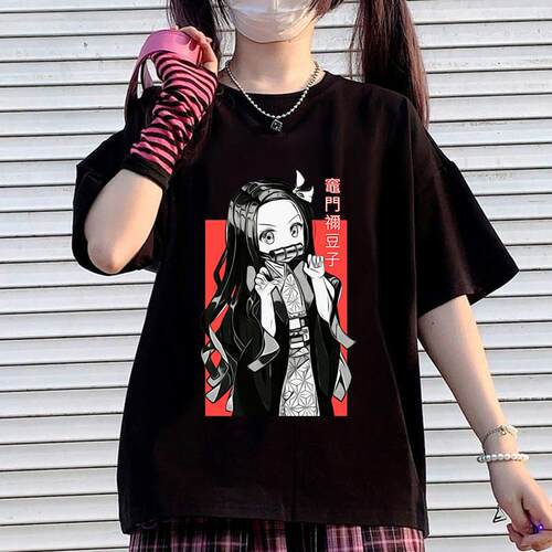 Japanese Anime Demon Slayer Women T Shirt Kimetsu No Yaiba N