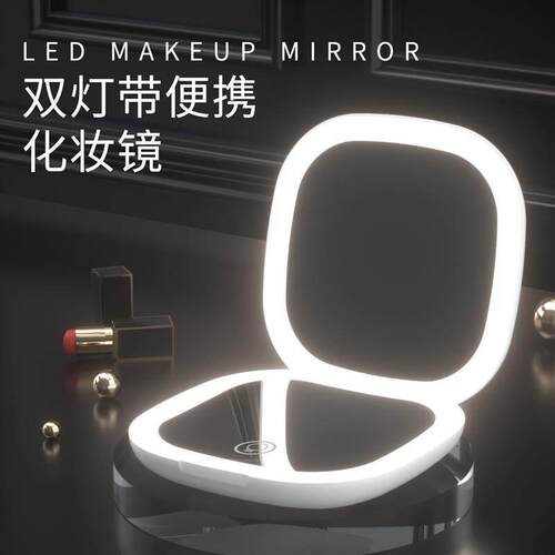 Mini Compact Led Makeup Mirror With Light 5X 10X Magnifying1